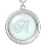 Collier en verre bleu de monogramme - marquez avec