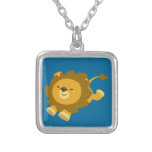 Collier enthousiaste mignon de lion de bande dessi colliers