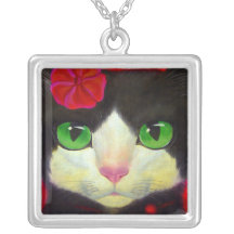 Collier félin de peinture de smoking de chat noir