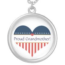 Collier fier patriotique d'argent de grand-mère de
