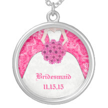 Collier fuchsia rose de demoiselle d'honneur de ma