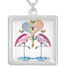 Collier gai de flamants