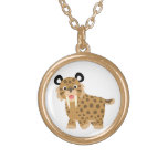 Collier heureux mignon de Smilodon de bande dessin colliers