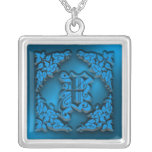 Collier initial bleu de la lettre de fantaisie X