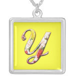 Collier initial de monogramme de Y
