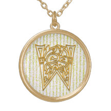 Collier initial de "rayure de Pin d'or" de monogra