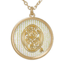 Collier initial de "rayure de Pin d'or" de monogra