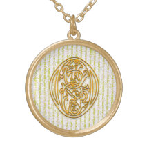 Collier initial de "rayure de Pin d'or" de monogra