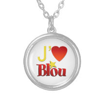 Collier "J'aime BLOU"