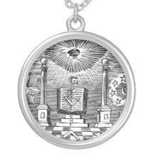 Collier maçonnique du 19ème siècle de gravure de B
