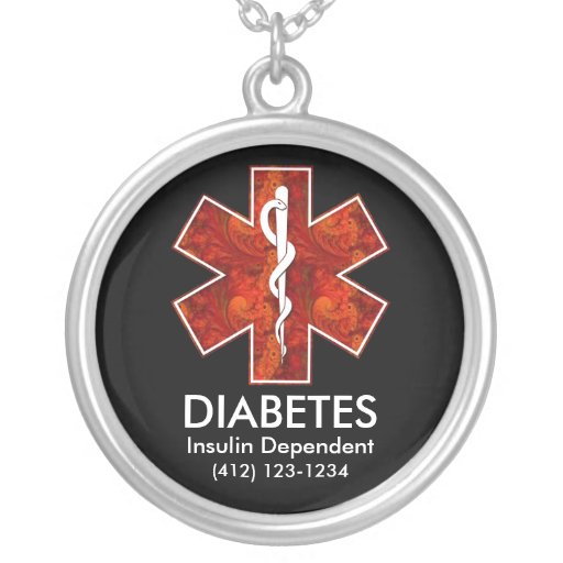 Collier médical d'identification de diabète - pers