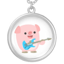 Collier mignon de porc de bande dessinée de Rockin