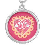 Collier pendant argenté de coeur