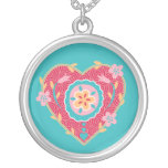 Collier pendant argenté de coeur
