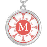 Collier pendant initial de la lettre M de monogram