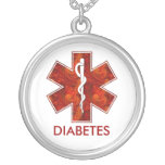 Collier pendant médical de diabète : Personnalisab
