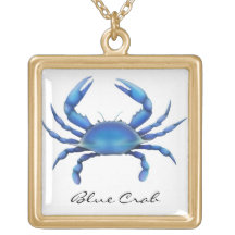 Collier personnalisable de crabe bleu de chesapeak