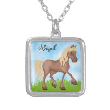 Collier personnalisé mignon de cheval pour des fil