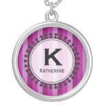 Collier pourpre de monogramme de tentes lumineuses