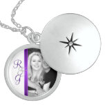 Collier pourpre de noces d'argent de monogramme