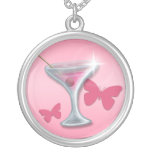 Collier rond de papillon de ~ rose de Martini
