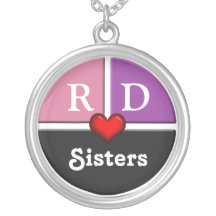 Collier rond de soeurs de tranche rose et pourpre