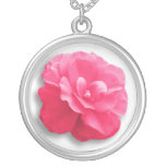 Collier rose d'argent sterling de ~ de fleur