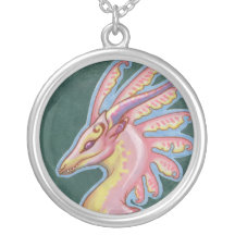 Collier rose de buste de dragon