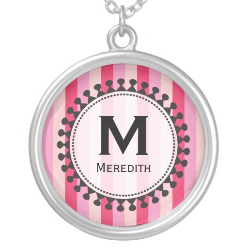 Collier rose de monogramme de tentes lumineuses