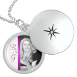 Collier rose de noces d'argent de monogramme