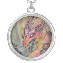 Collier rose fâché de dragon