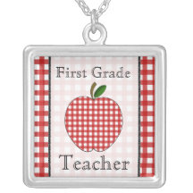 Collier rouge d'Apple de guingan de professeur de 