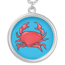 Collier rouge de bleu de crabe