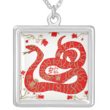 Collier, serpent chinois de nouvelle année
