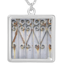 Collier vintage d'argent en métal de motif de vert