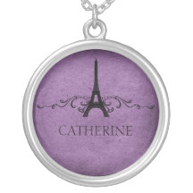 Collier vintage de Flourish de Français, pourpre