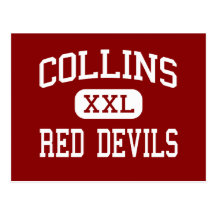 Collins - diables rouges - haut - colline de chêne carte postale