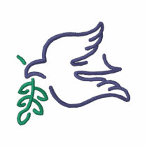 Colombe avec le contour de figue polos brodés