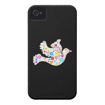 Colombe blanche des fleurs coques Case-Mate iPhone 4