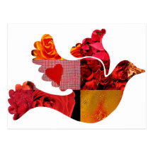 Colombe de rouge cartes postales