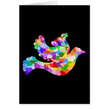 Colombe des coeurs carte