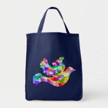 Colombe des coeurs sacs en toile