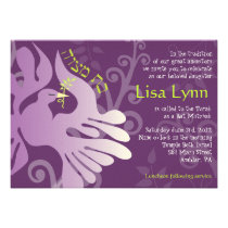 Colombe d'invitation de bat mitzvah de paix invitations