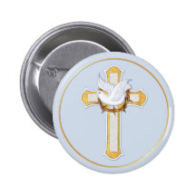 Colombe et croix badge avec épingle
