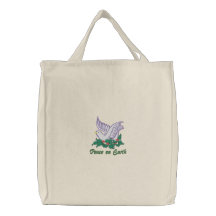 Colombe et houx sacs de toile