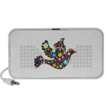 Colombe florale des fleurs haut-parleur iPod