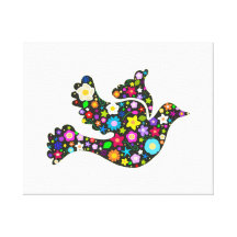 Colombe florale des fleurs impressions sur toile