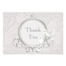 Colombes blanches et épouser de Merci de dentelle  Invitations Personnalisées