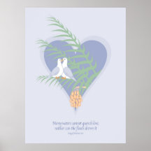 Colombes d'amour sur le palmier - aucune texture d posters