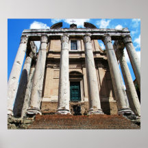 Colonnes panoramiques d'image, temple d'AFFICHE d'